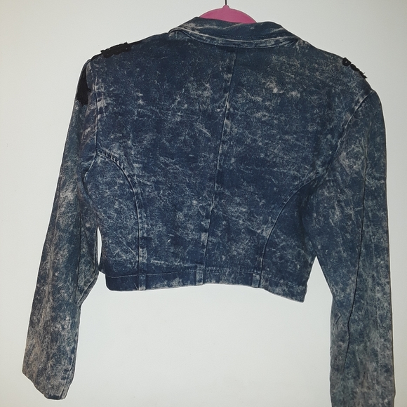 Vintage Crop faded jean 80s jacket - Picture 5 of 6